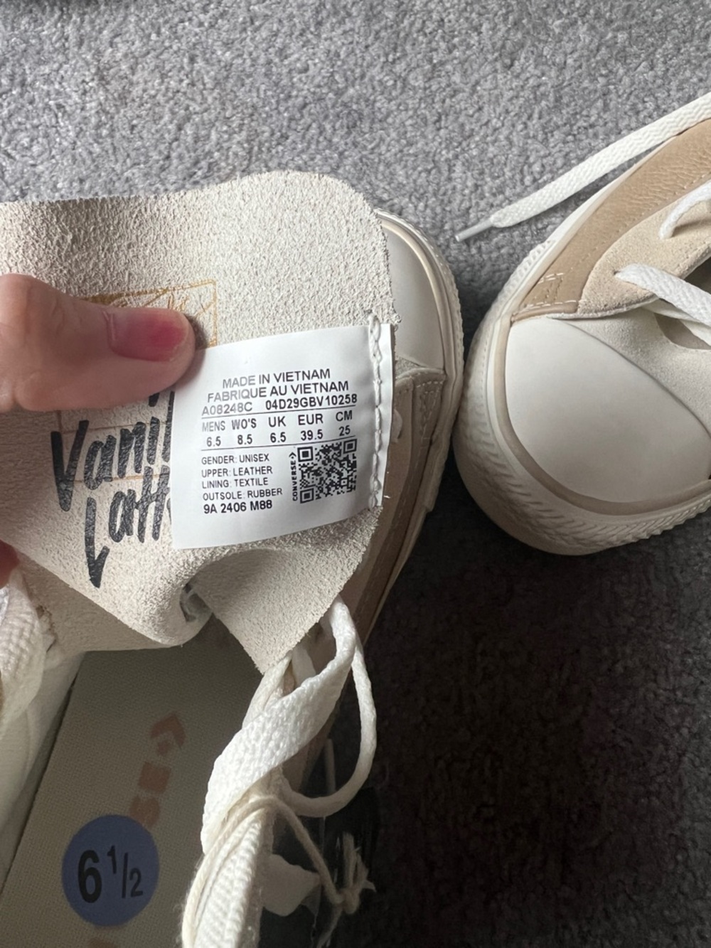 Converse High Top Sneakers in Beige and Cream - Picture 5 of 5